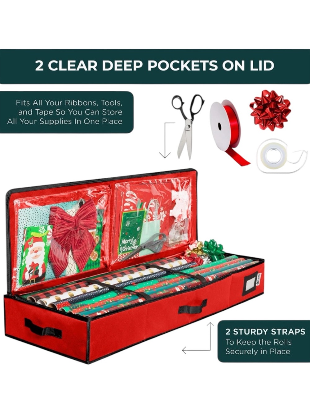 Premium Wrapping Paper Storage Container - NEW - Picture 3 of 4